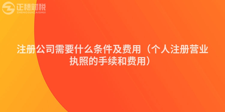 注册公司需要什么条件及费用（个人注册营业执照的手续和费用）