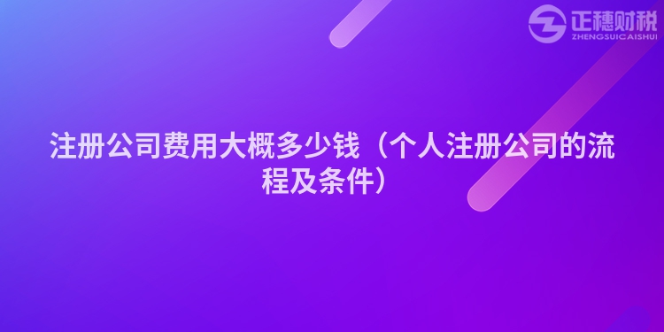 注册公司费用大概多少钱（个人注册公司的流程及条件）