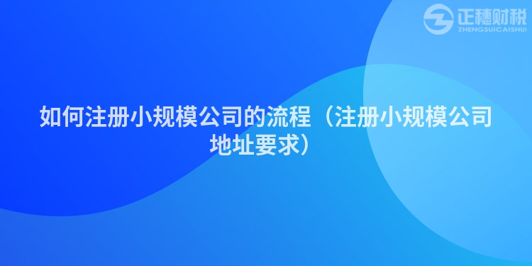 如何注册小规模公司的流程（注册小规模公司地址要求）