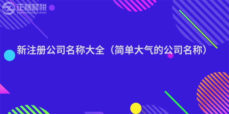 新注册公司名称大全（简单大气的公司名称）