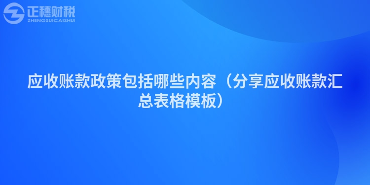 应收账款政策包括哪些内容（分享应收账款汇总表格模板）