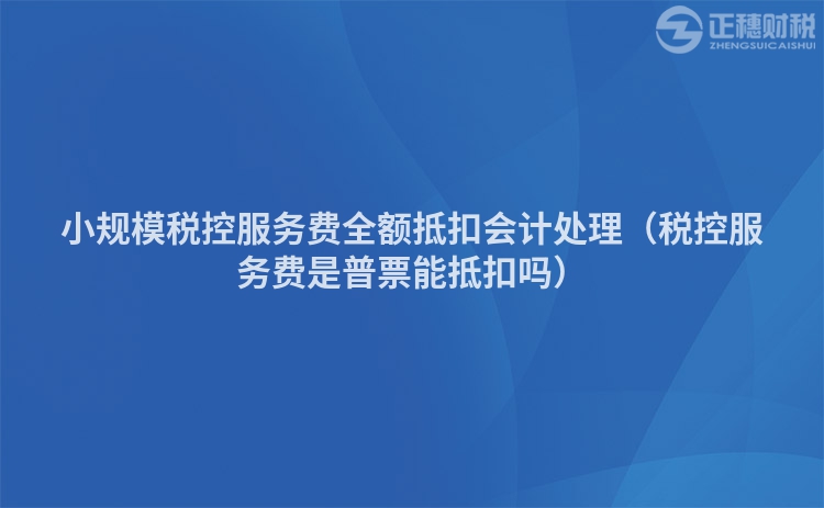 小规模税控服务费全额抵扣会计处理（税控服务费是普票能抵扣吗）