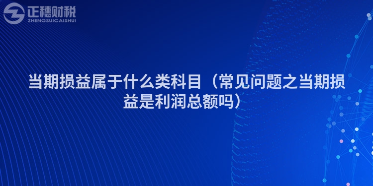 当期损益属于什么类科目（常见问题之当期损益是利润总额吗）