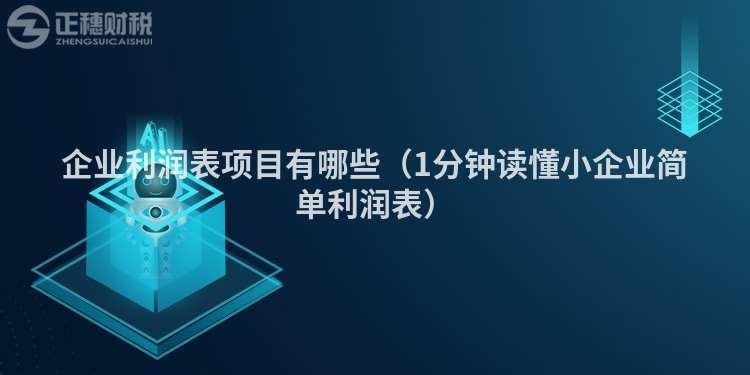 企业利润表项目有哪些（1分钟读懂小企业简单利润表）