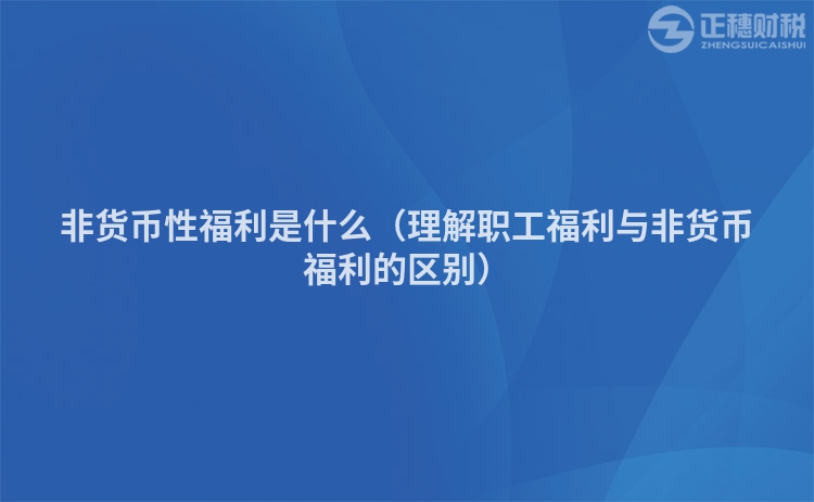 非货币性福利是什么（理解职工福利与非货币福利的区别）