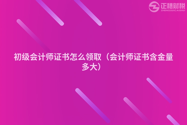 初级会计师证书怎么领取（会计师证书含金量多大）