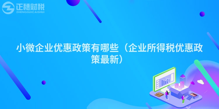 小微企业优惠政策有哪些（企业所得税优惠政策最新）