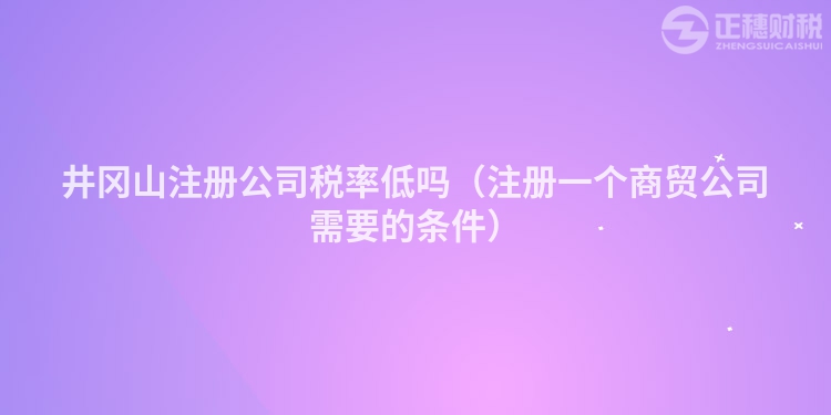 井冈山注册公司税率低吗（注册一个商贸公司需要的条件）