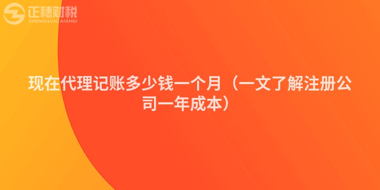 现在代理记账多少钱一个月（一文了解注册公司一年成本）