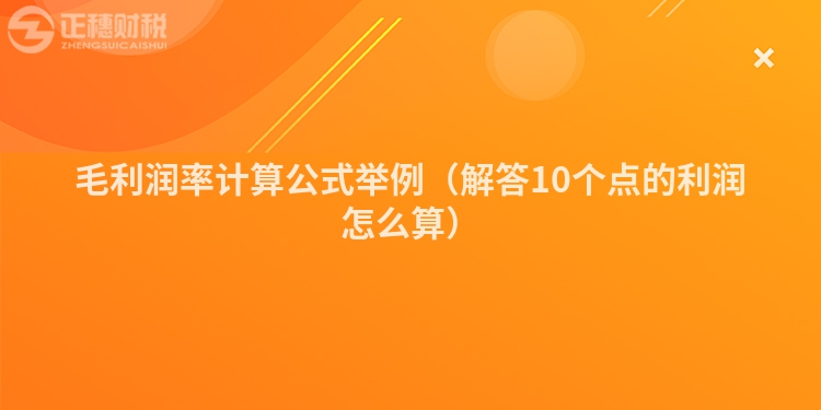 毛利润率计算公式举例（解答10个点的利润怎么算）