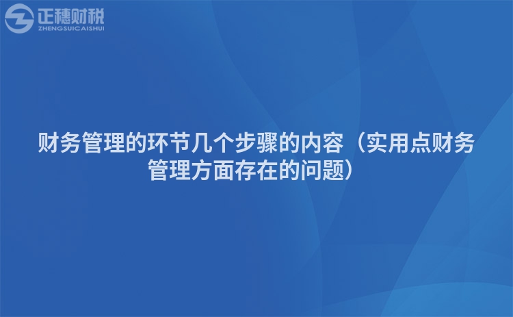 财务管理的环节几个步骤的内容（实用点财务管理方面存在的问题）