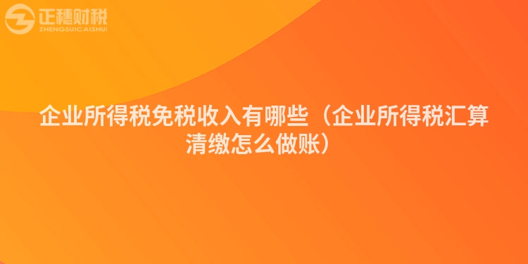 企业所得税免税收入有哪些（企业所得税汇算清缴怎么做账）