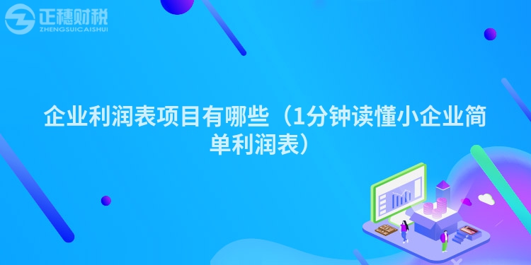 企业利润表项目有哪些（1分钟读懂小企业简单利润表）