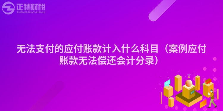 无法支付的应付账款计入什么科目（案例应付账款无法偿还会计分录）