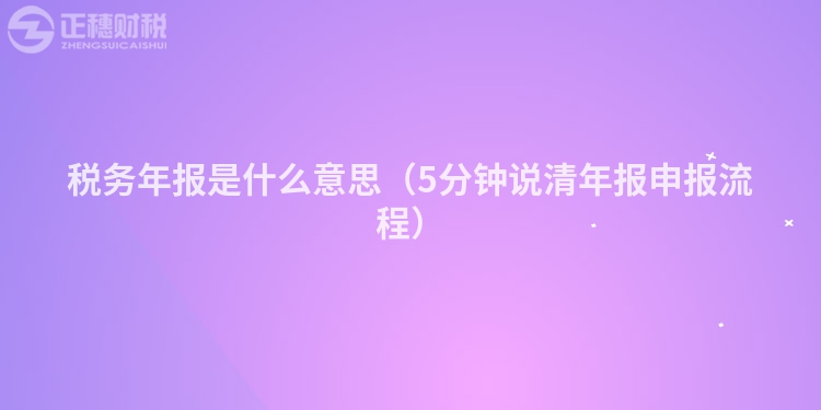 税务年报是什么意思（5分钟说清年报申报流程）