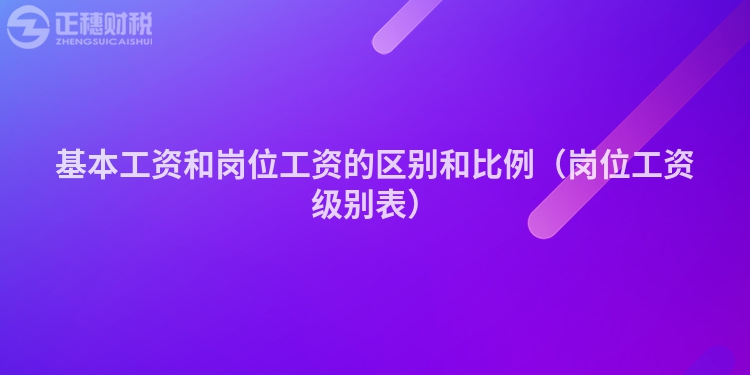 基本工资和岗位工资的区别和比例（岗位工资级别表）