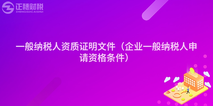 一般纳税人资质证明文件（企业一般纳税人申请资格条件）